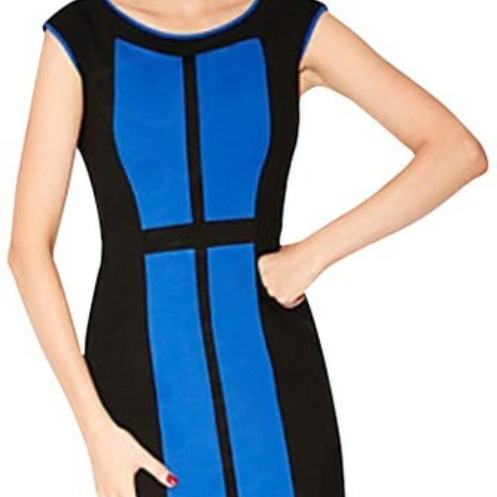 Betsy Johnson Black n Blue Color block Dress